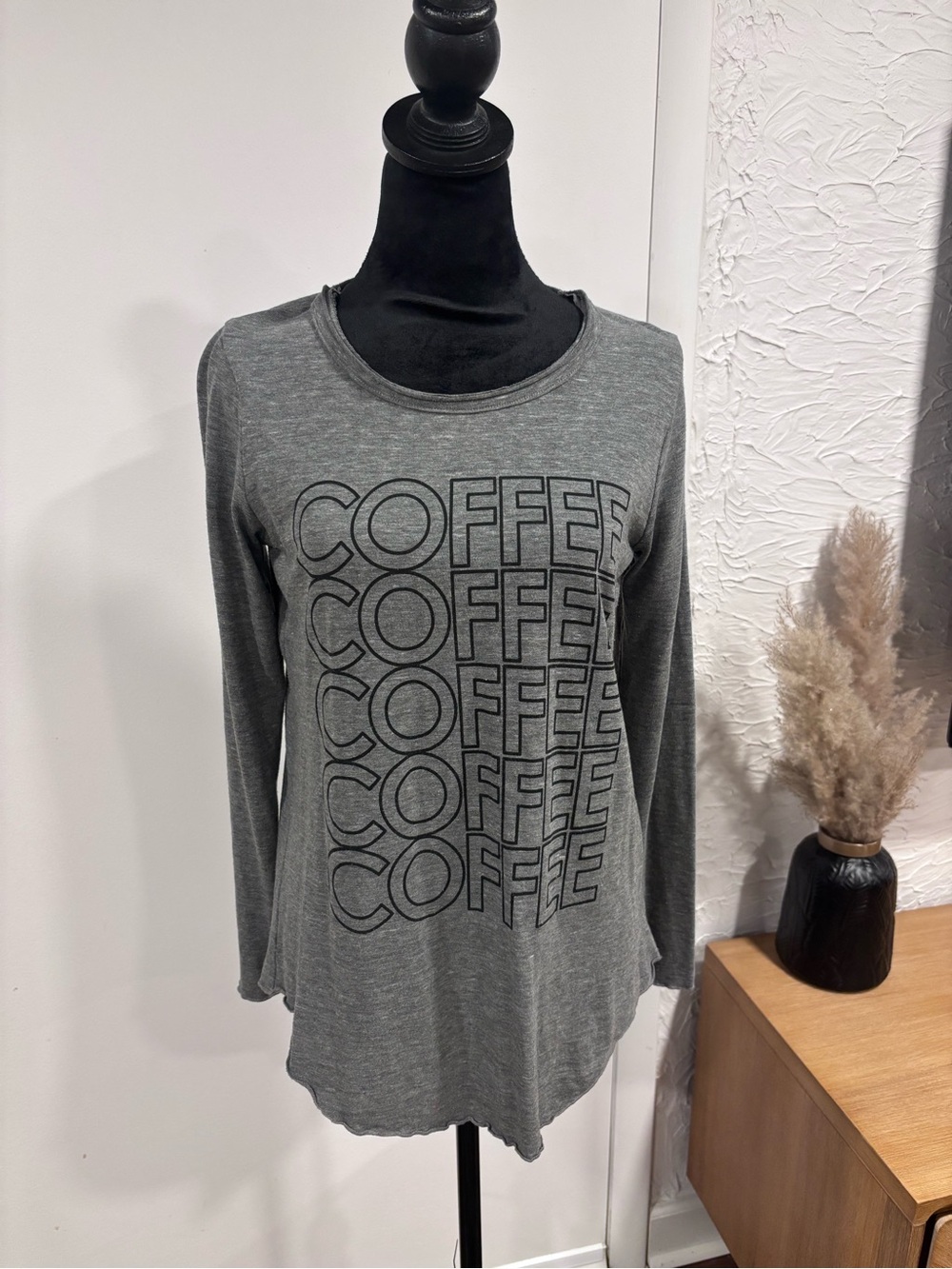 Chaser Gray Graphic 'COFFEE' Long Sleeve Tee